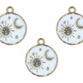 Sun Moon Enamel Pendant Charms
