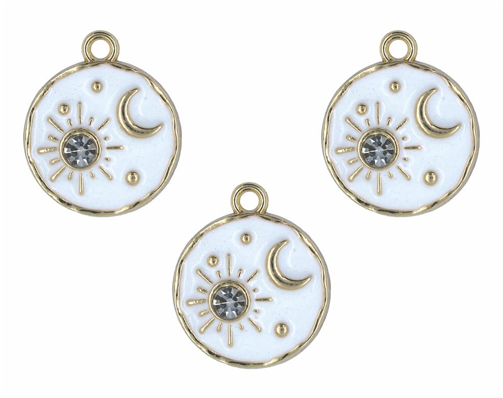Sun Moon Enamel Pendant Charms