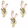Cartoon Rabbit Enamel Pendant Charms