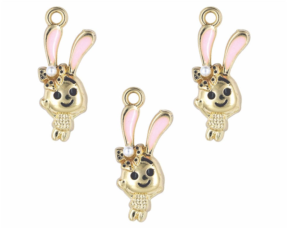 Cartoon Rabbit Enamel Pendant Charms