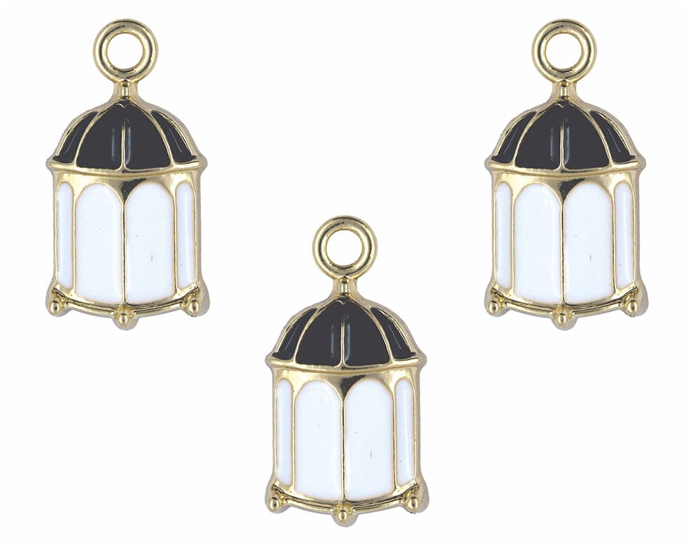 Bird Cage Enamel Pendant Charms