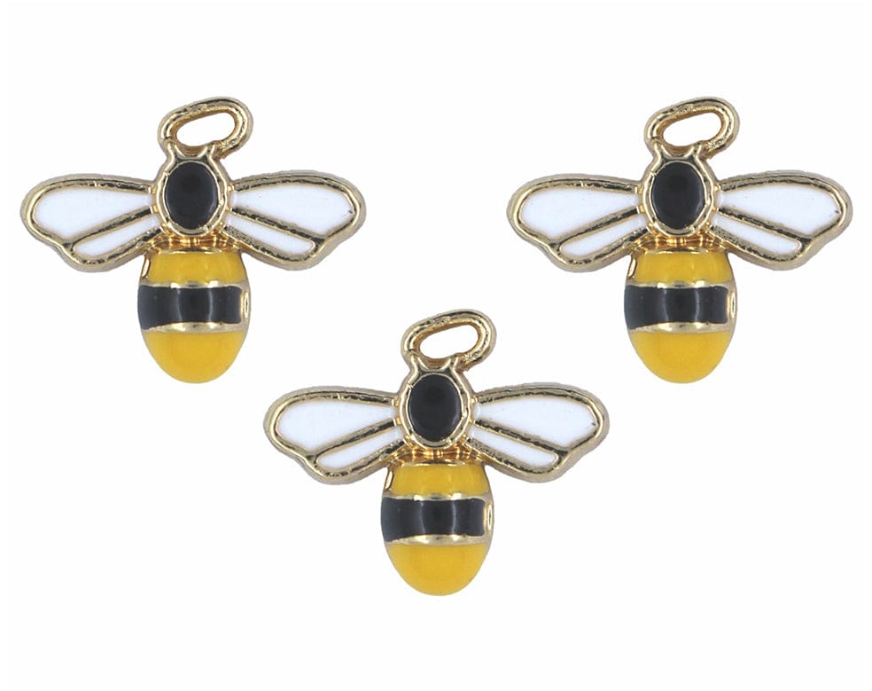 Bumble Bee Enamel Pendant Charms