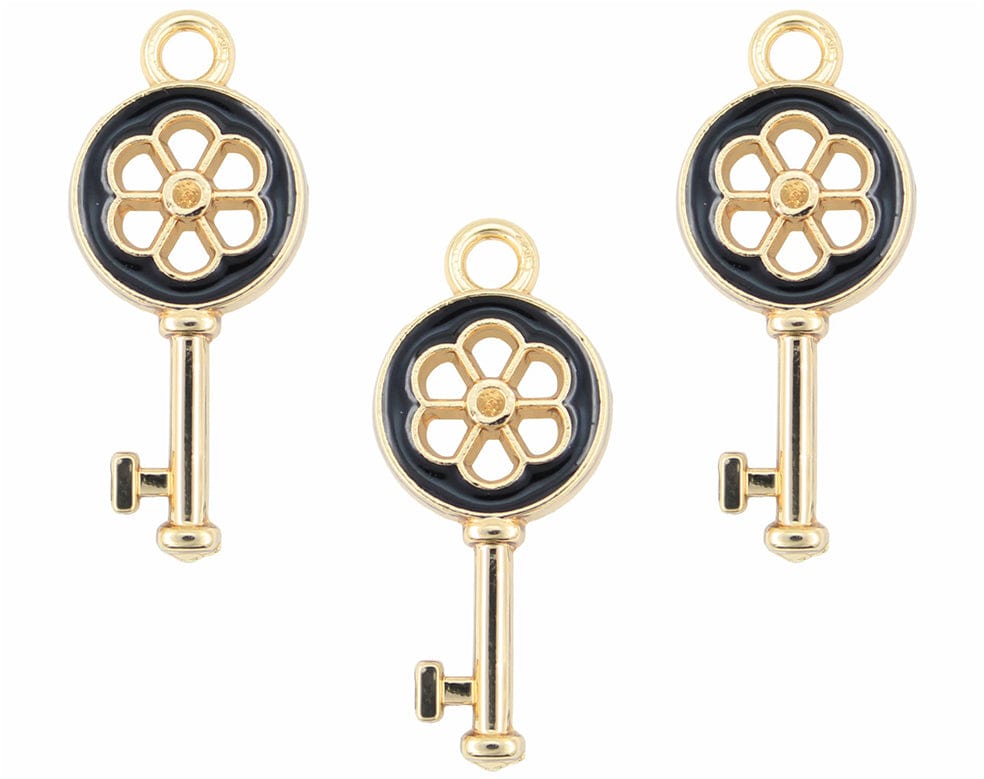 Key Enamel Pendant Charms