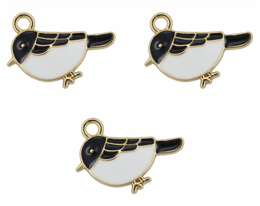 Bird Enamel Pendant Charms - B