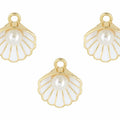 Pearl Shell Enamel Pendant Charms