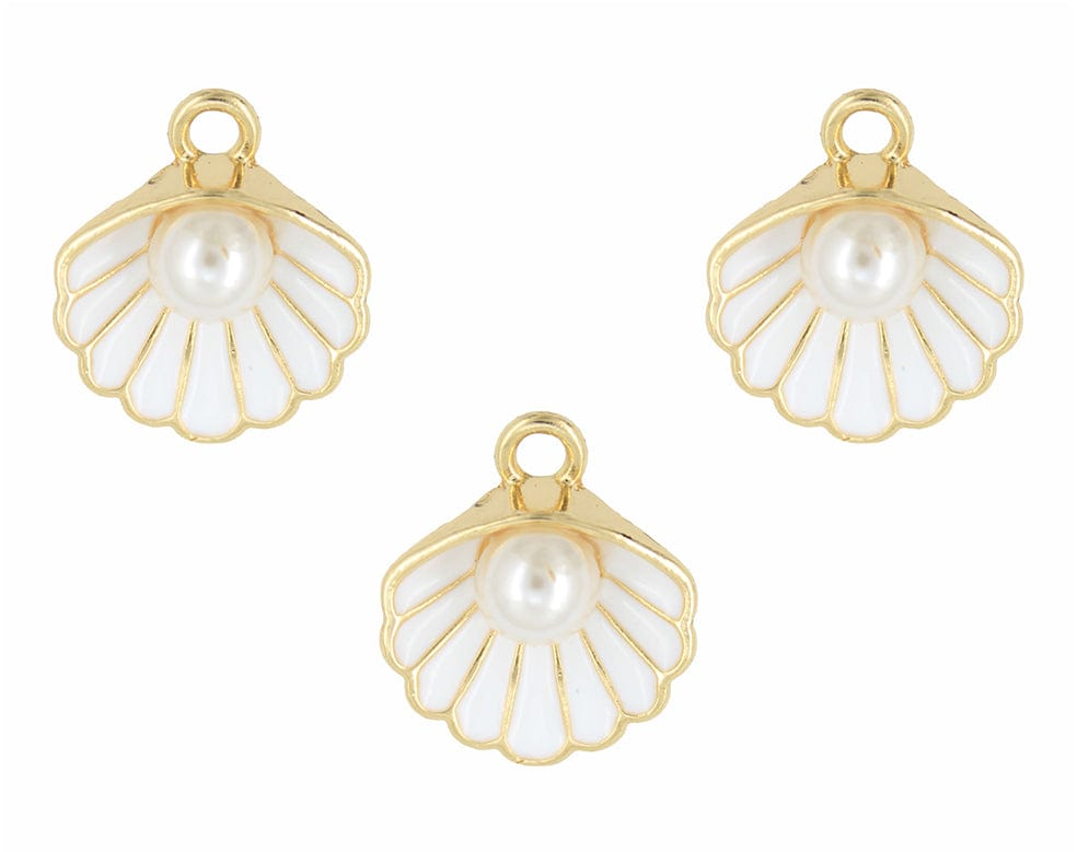 Pearl Shell Enamel Pendant Charms