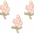 4 Petal Flower Enamel Pendant Charms