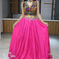 Navratri Pink Rayon Cotton Lehenga Set