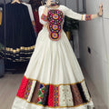 Navratri White Vaayroo Lehenga Set