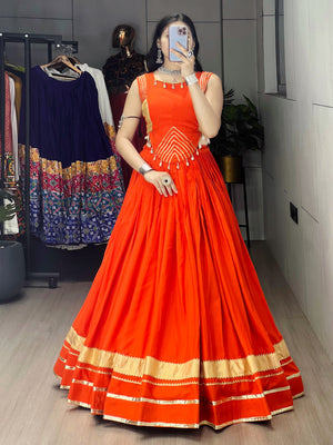 Navratri Orange Ambaa Lehenga Set