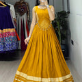Navratri Mustard Ambaa Lehenga Set