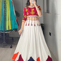 Navratri White Maroon Gauri Lehenga Set