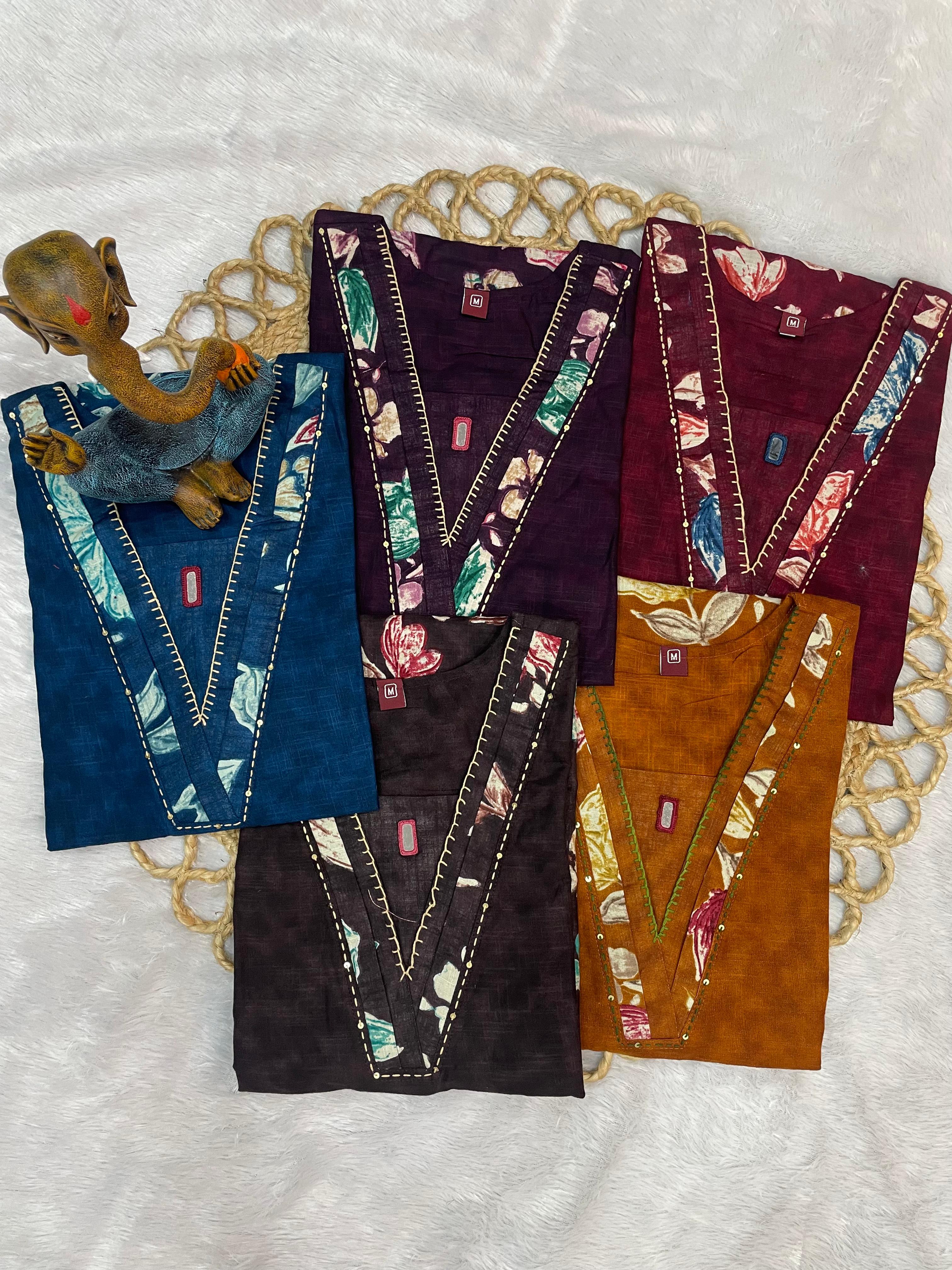 Hanch Pure Cotton Printed Co-Ords Set – Orange Brown
