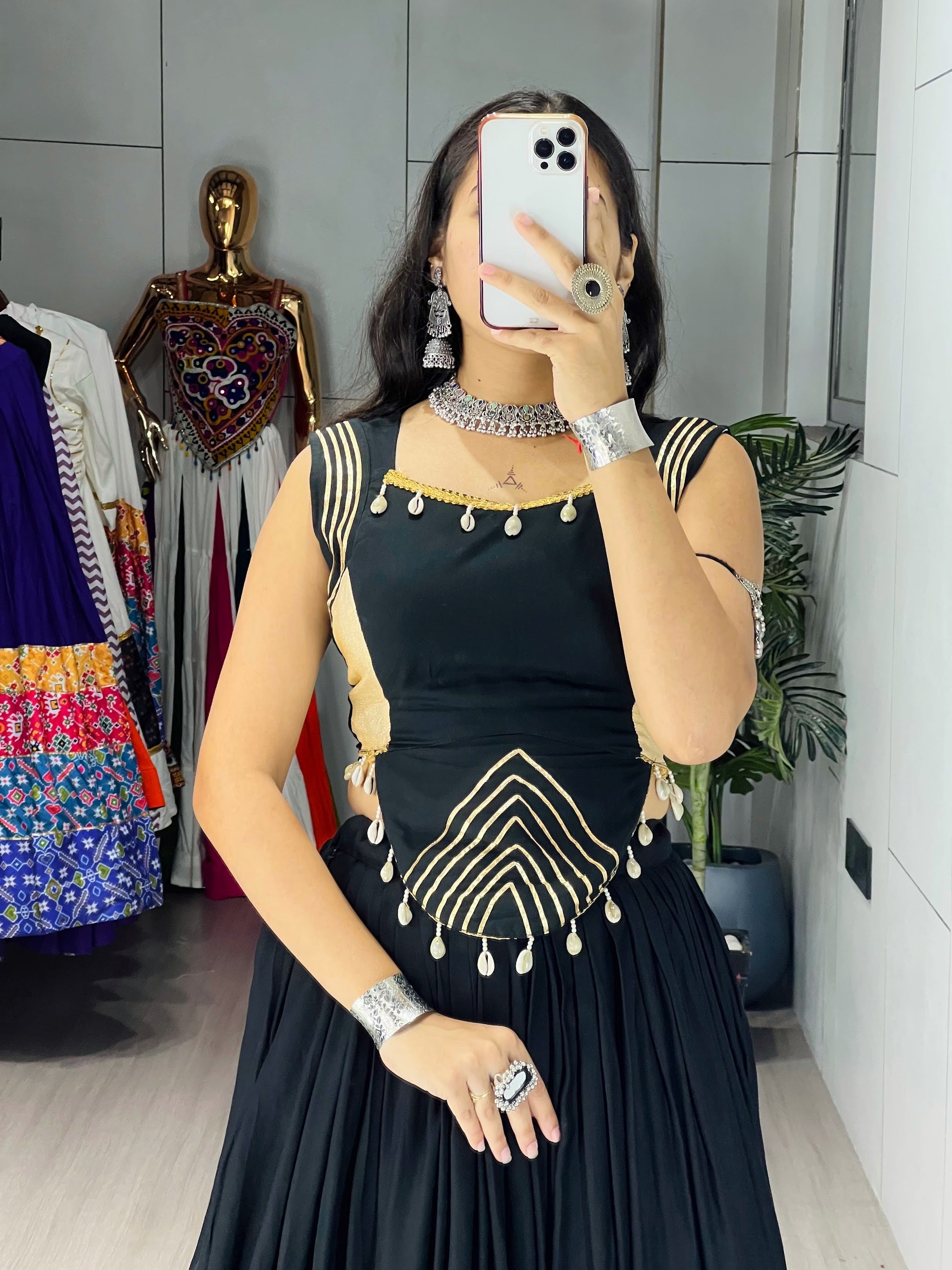 Navratri Black Ambaa Lehenga Set