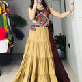 Navratri Brown Beige Brownie Lehenga Set