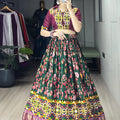 Navratri Green Floral Lehenga Set