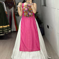 Navratri Rani Pink Kurti Lehenga Set
