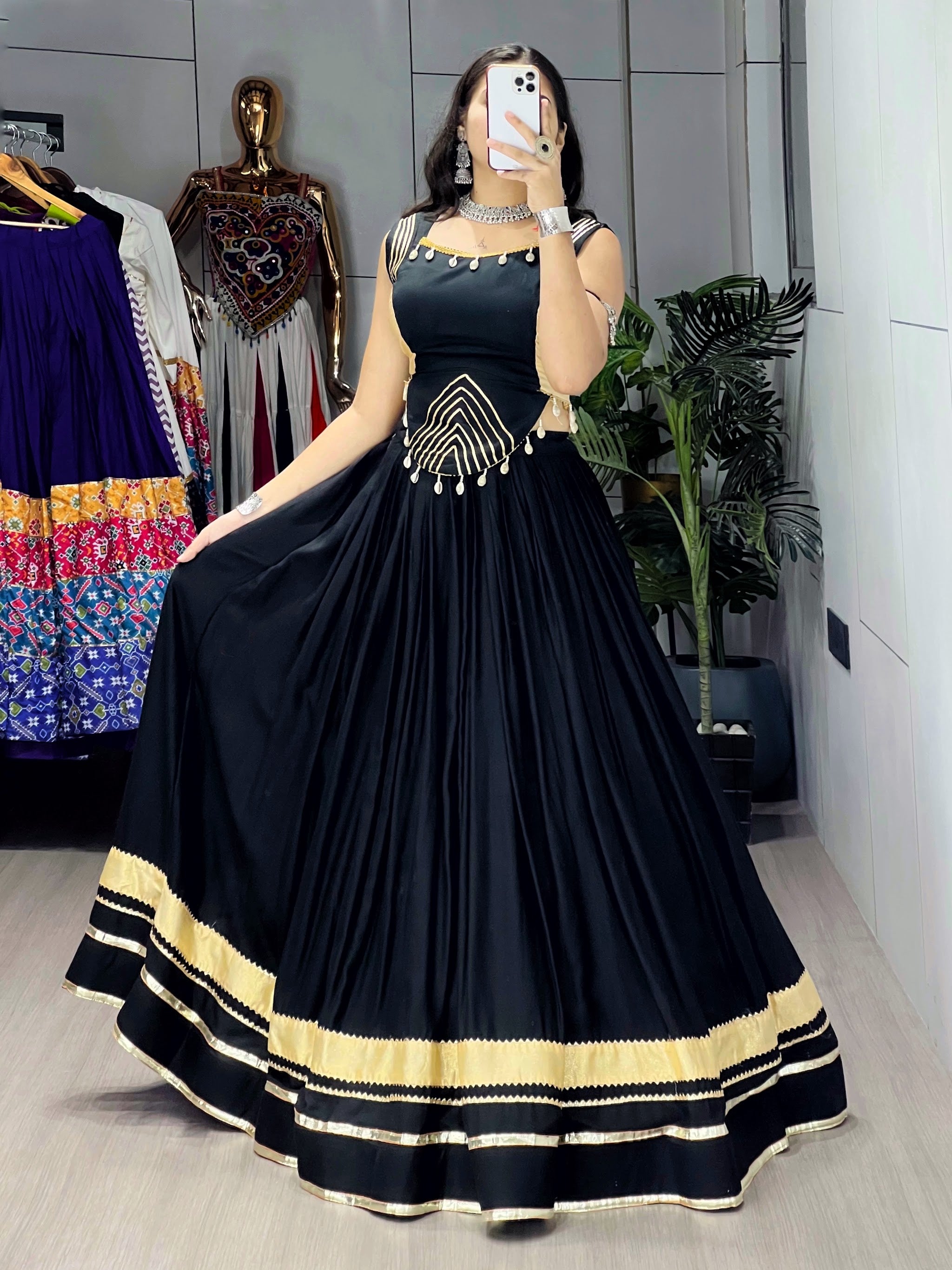 Navratri Black Ambaa Lehenga Set
