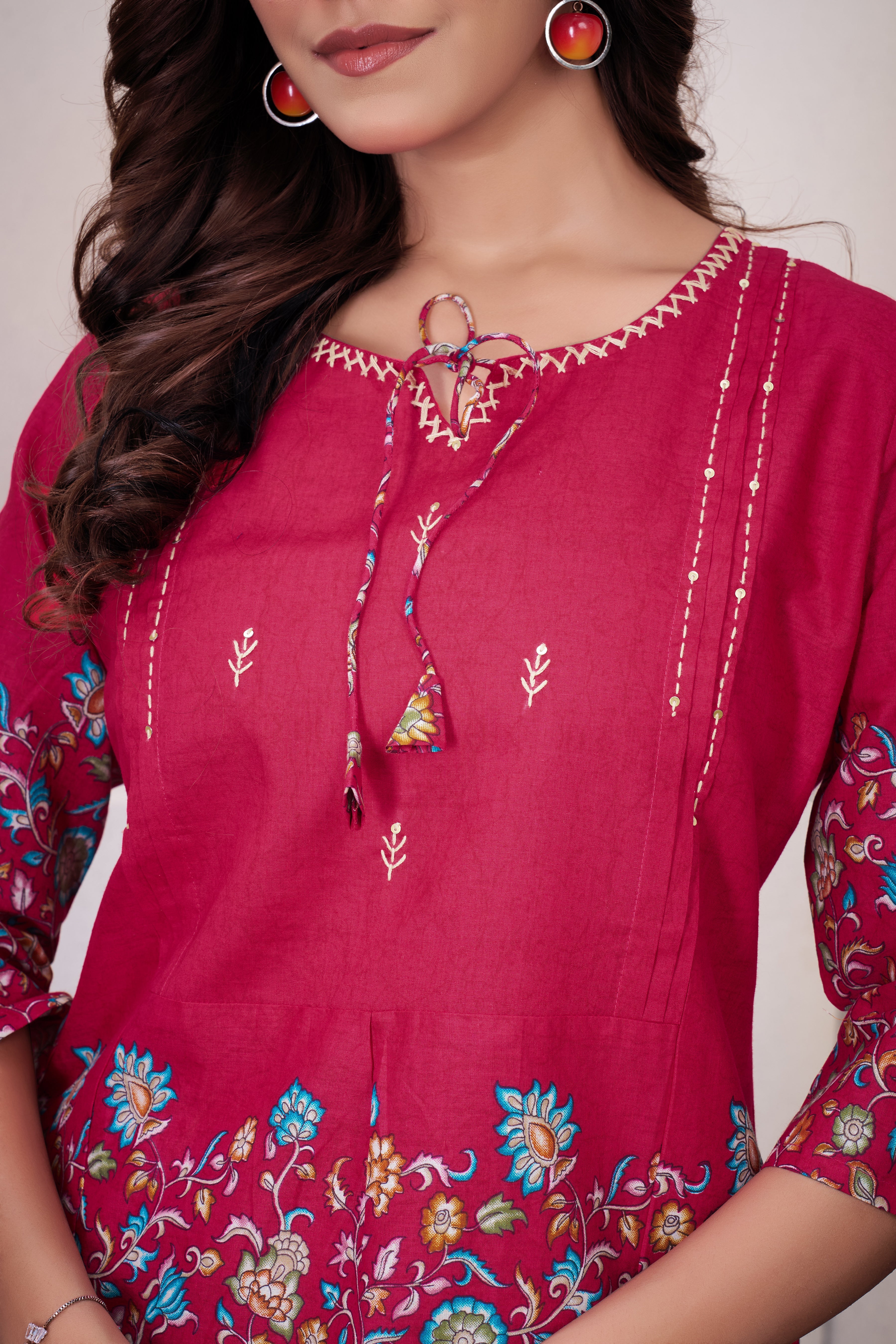 Hanch Pure Cotton Printed Co-Ords Set – Pink