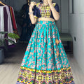 Navratri Firozi Floral Lehenga Set