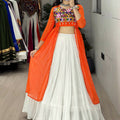 Navratri Orange Kurti Lehenga Set