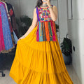 Navratri Mustard Purple Lehenga Set