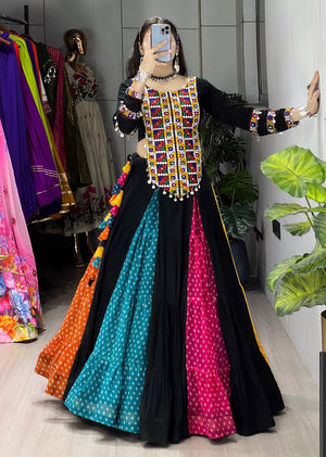 Navratri Multicolor Virangana Lehenga Set