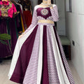 Navratri Wine White Jogni Lehenga Set