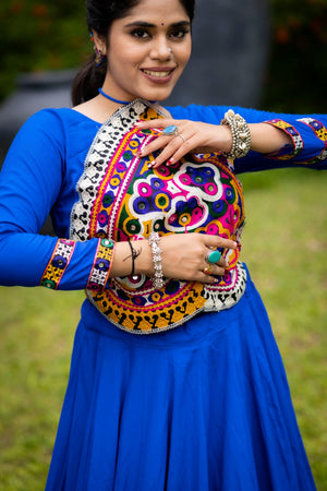 Hanch Navratri Royal Blue Star Lehenga Set