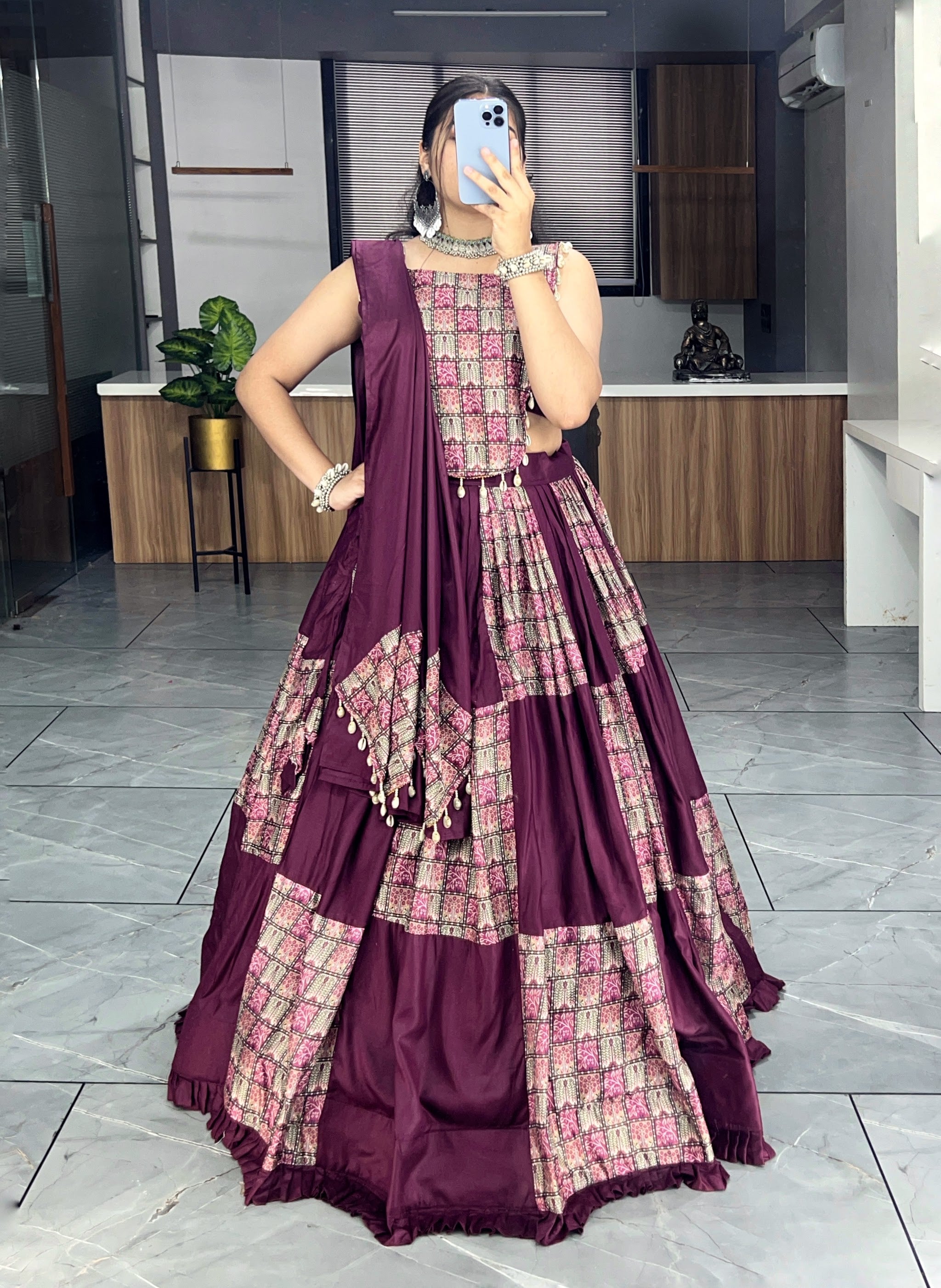 Navratri Wine Sajni Lehenga Set