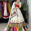 Navratri White Sitara Lehenga Set