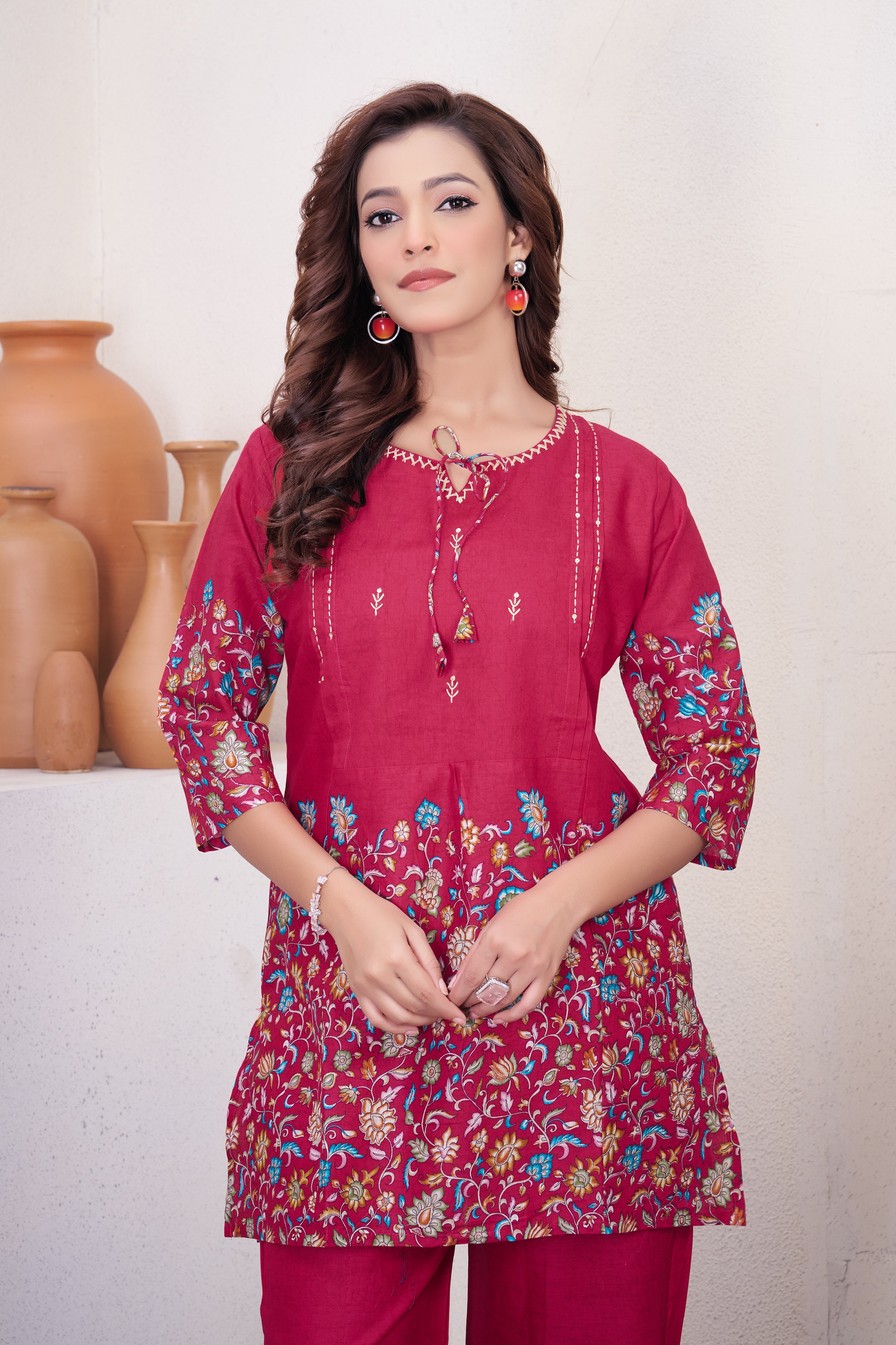 Hanch Pure Cotton Printed Co-Ords Set – Pink