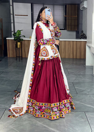 Navratri White Lehenga Set