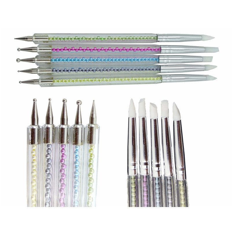 5 Pc 2 Sided Embossing And Silicon Brush