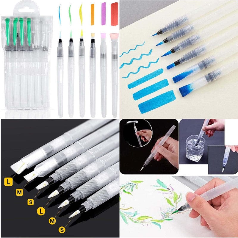 6 Pc Water Colour Brush Set