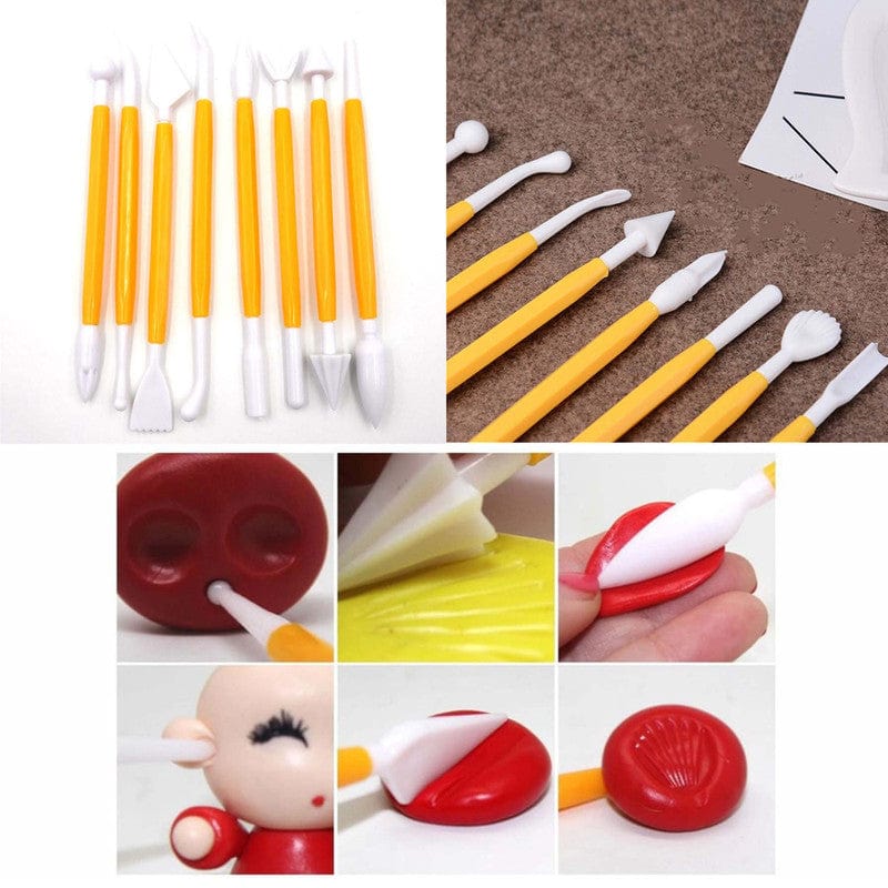 8 Pc Plastic Modelling Clay Tool Opp Packing