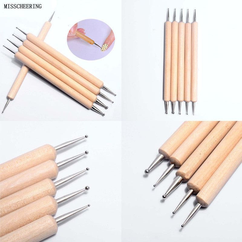 5 Pc 2 Sided Embossing Tool & Nail Art Tool