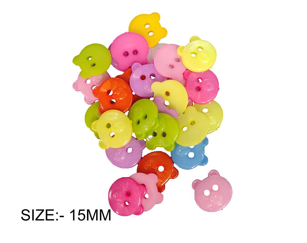 15Mm Teddy Colourful Button