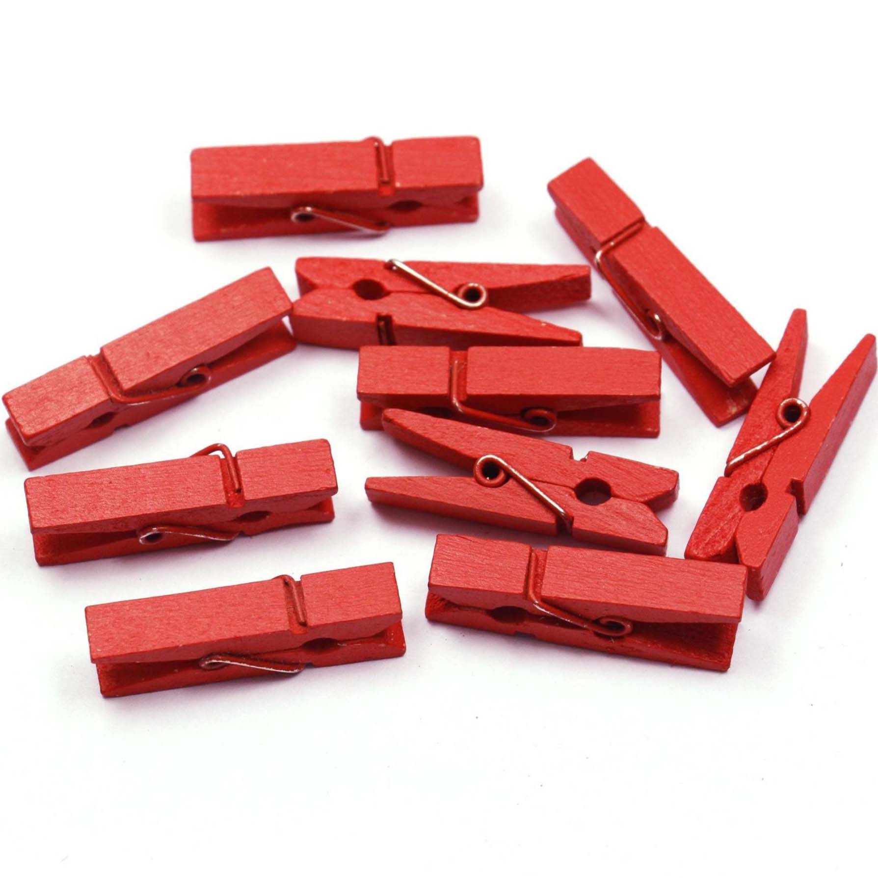 Single Colour Wooden Clips 4.8Cm
