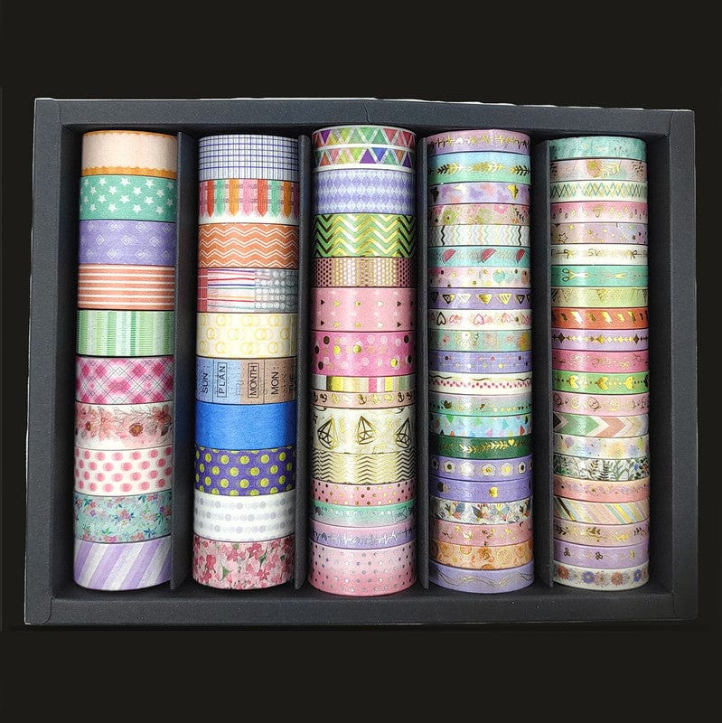 76 Rolls Gold Foil Washi Tape Set (Mix Sizes)