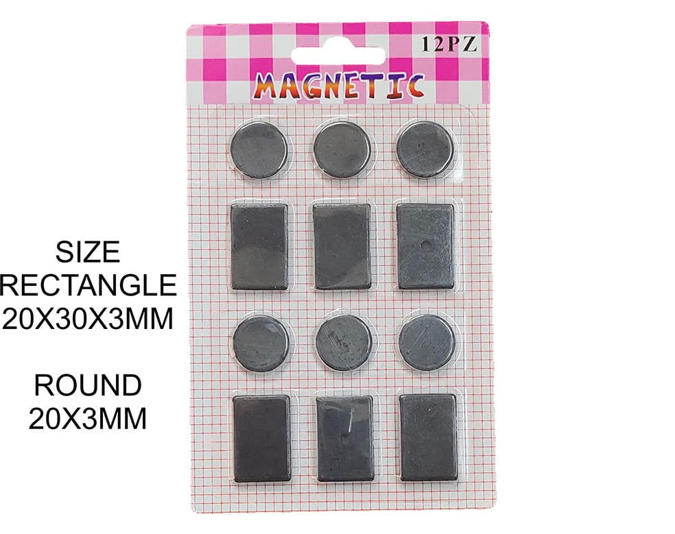 12Pcs Magnet (6 Round & 6 Rectangle)