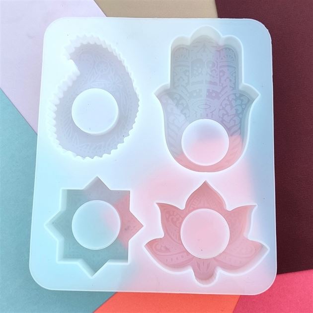 4 Cavity Mandala Tea Light Candle Holder Mould
