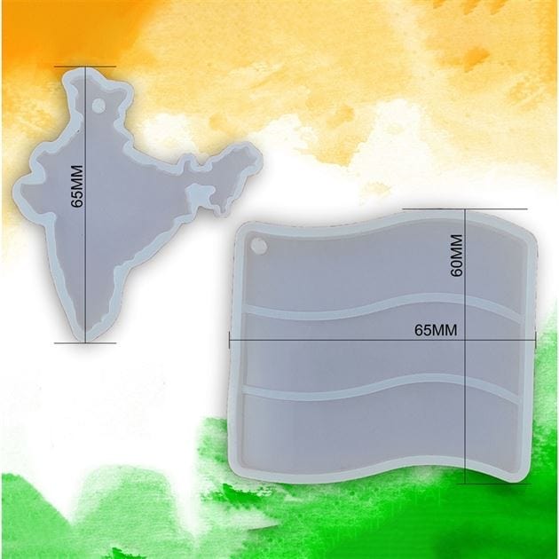 2 In 1 Indian Map & Flag Keychain Mould