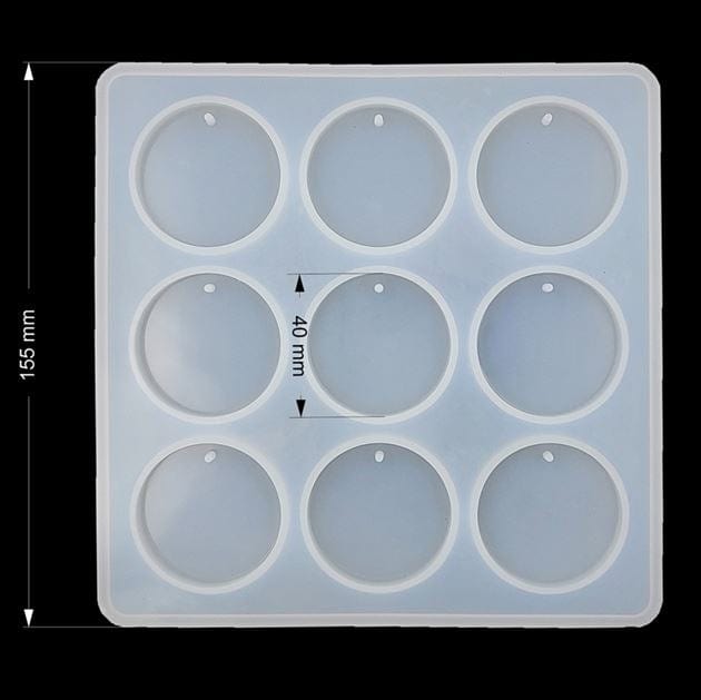 9 Cavity Round Pendant Jewellery & Keychain  Mould