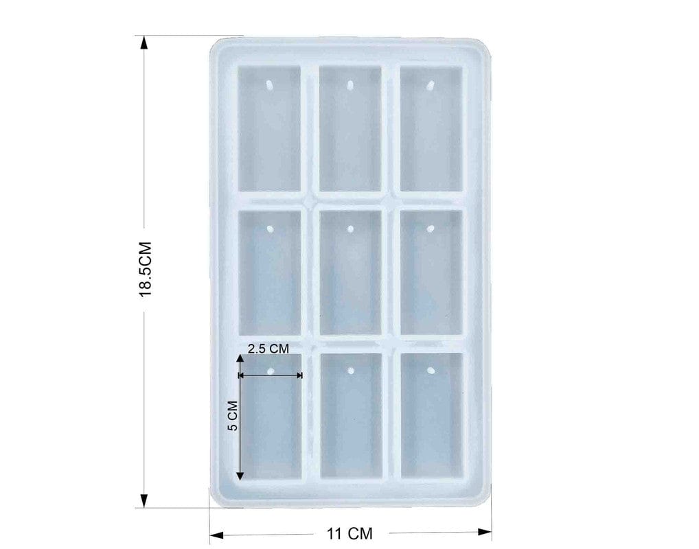 9 Cavity Rectangle Pandent Jewellery & Keychain  Mould