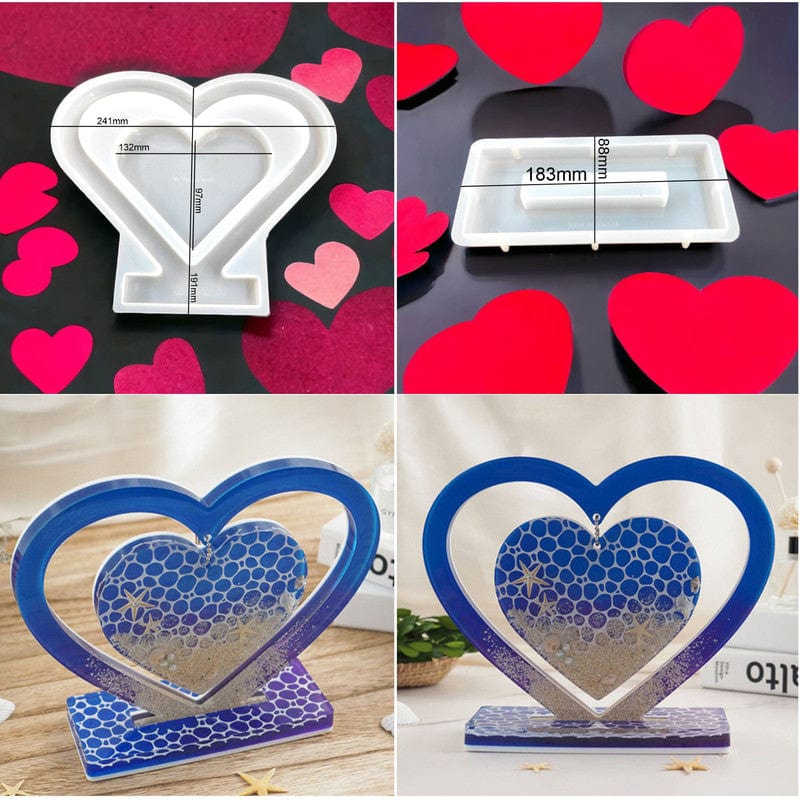 2 In 1 Heart Centre Hanging Shaped Photo Frame Mould