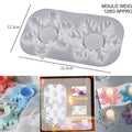 2 Cavity  Snowflakes Tea Light Candle Holder Mould