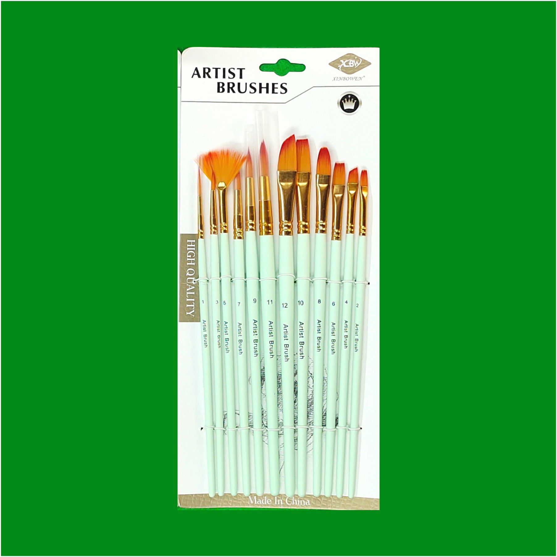 12 Pc Mix Brush Set Pastel Colours