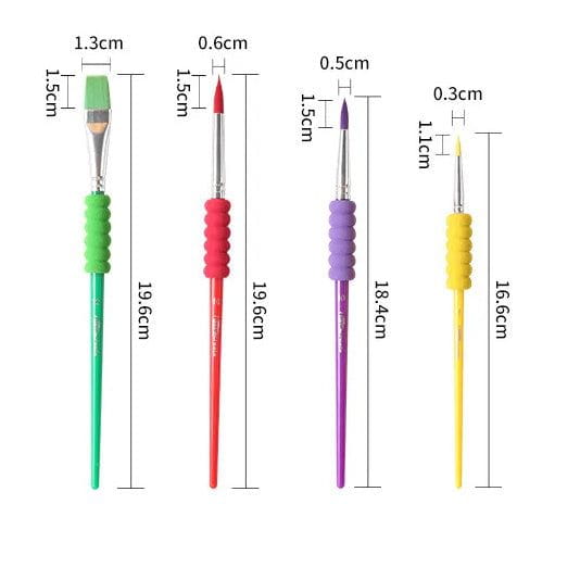 4 Pcs Brush Set Eva Grip