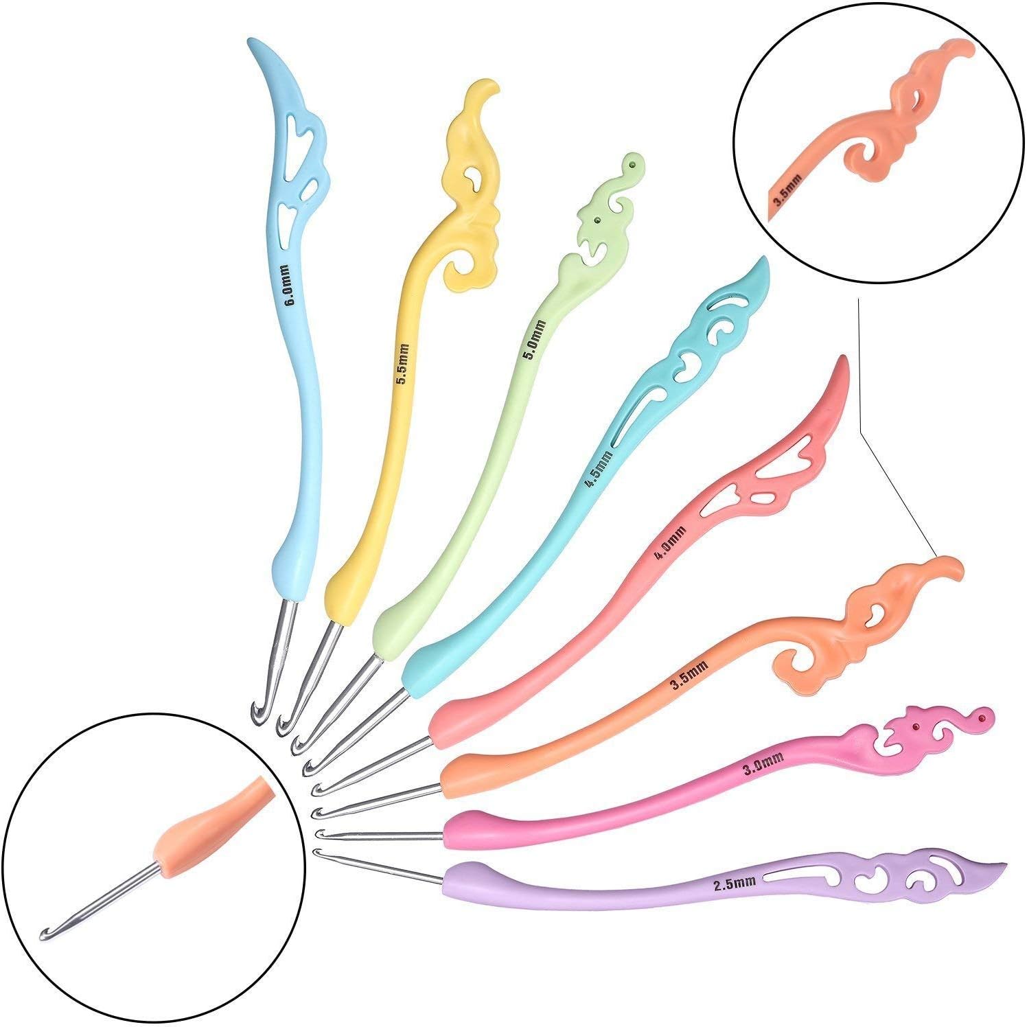 8 In 1 Crochet Hook With Bend Handle Set